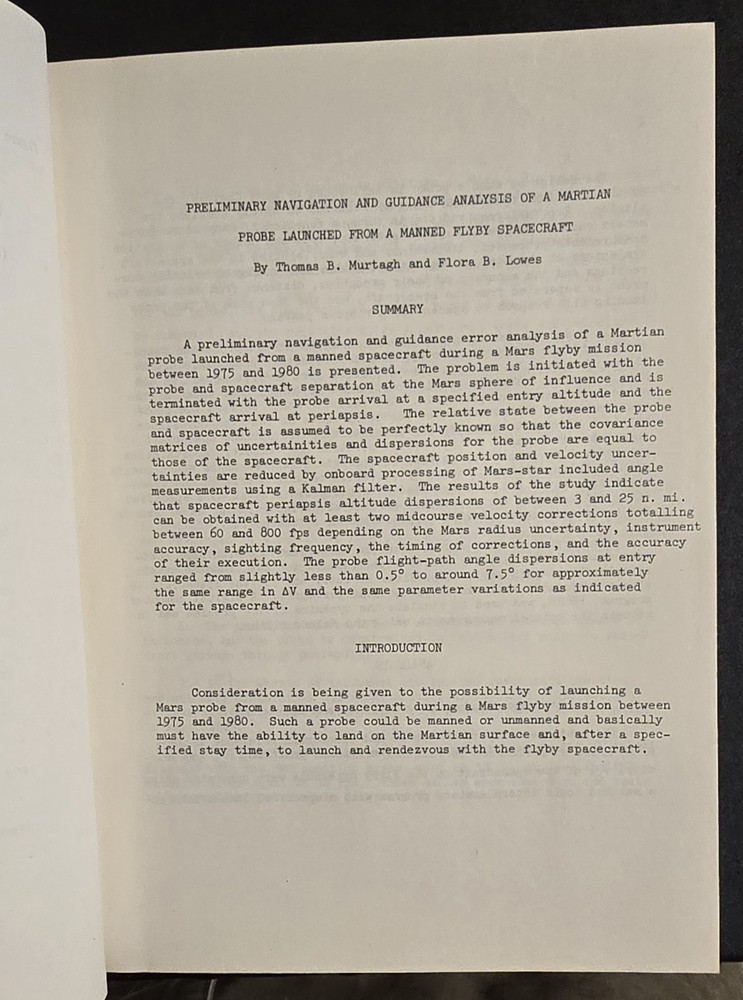 MARS MANNED SPACECRAFT MISSION FLYBY NASA ROCKET OPERATIONS INTERNAL ANALYSIS