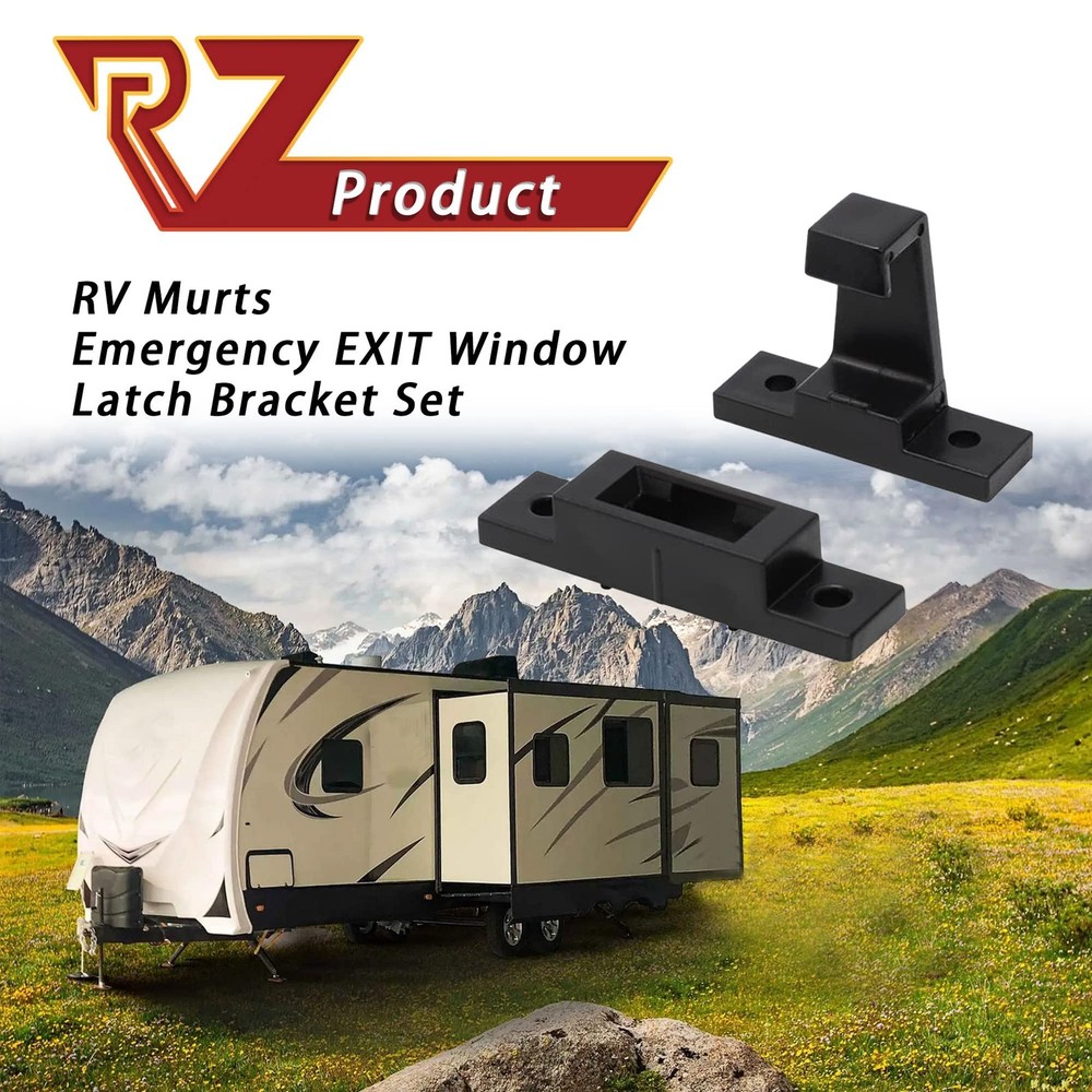 RV EXIT Window Latch Bracket, RV Emergency EXIT Window Latch Holder, Black EXIT