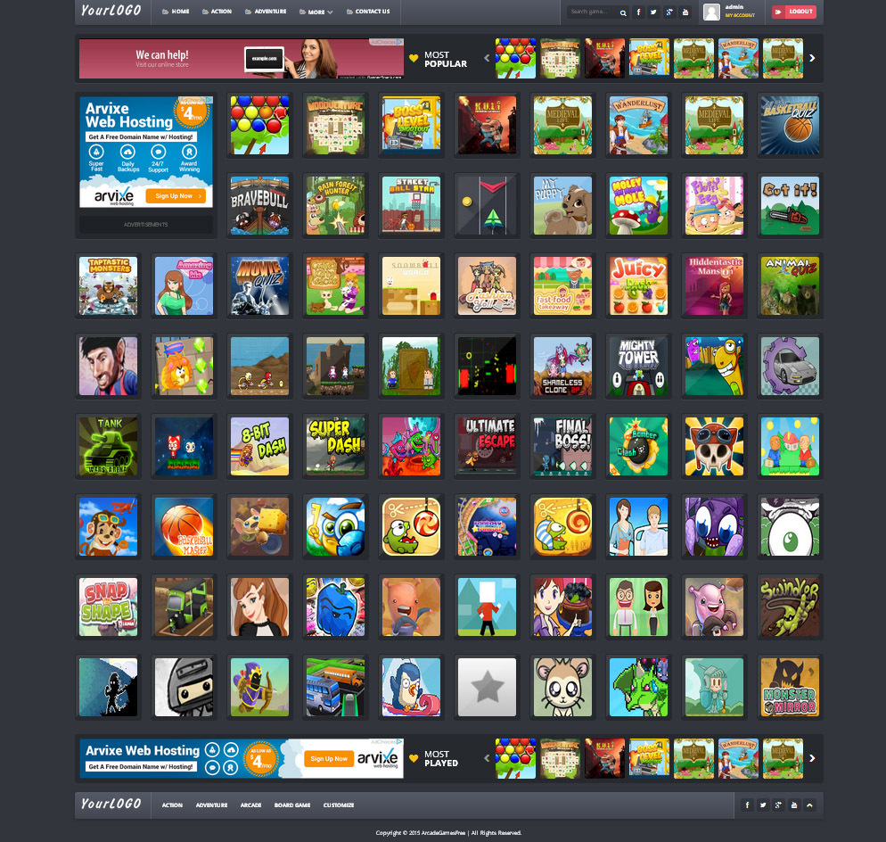 Flash Games Website - Automatic Update + Free Hosting with SSL