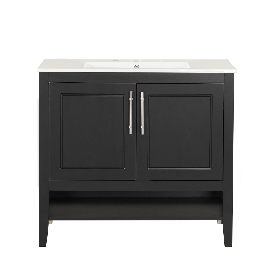 36" Bathroom Vanity with Sink Multi-functional Bathroom Cabinet w/Doors &Drawers