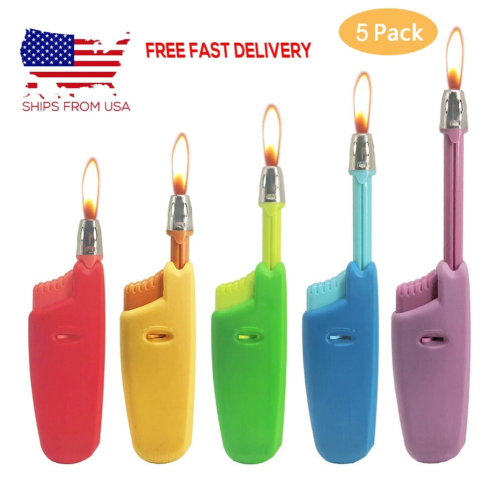 Candle Lighter Long Neck Adjustable Butane Refillable Lighters Kitchen Igniter