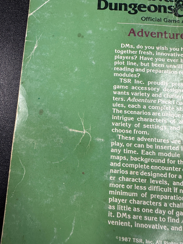 Advanced D&D Adventure Pack 1 1987