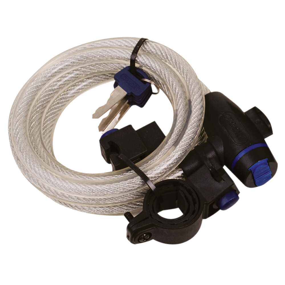 OXFORD SECURITY CABLE LOCK MOTORCYCLE BIKE CYCLE CLEAR OF247
