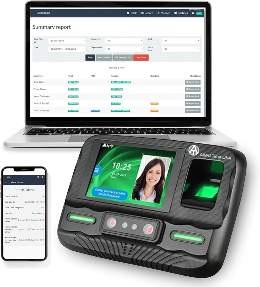 Biometric Time Clock for Employees Attendance - Subscription Clock in Machine