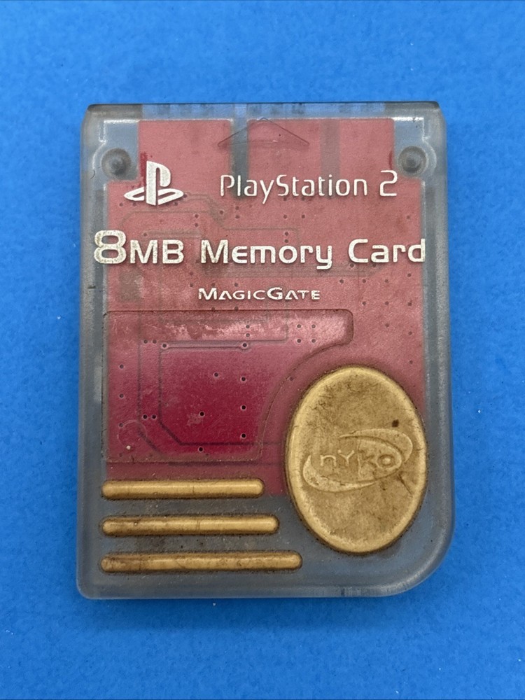 Vintage Playstation 2 Nyko Magic Gate 8MB Clear and Ruby Memory Card