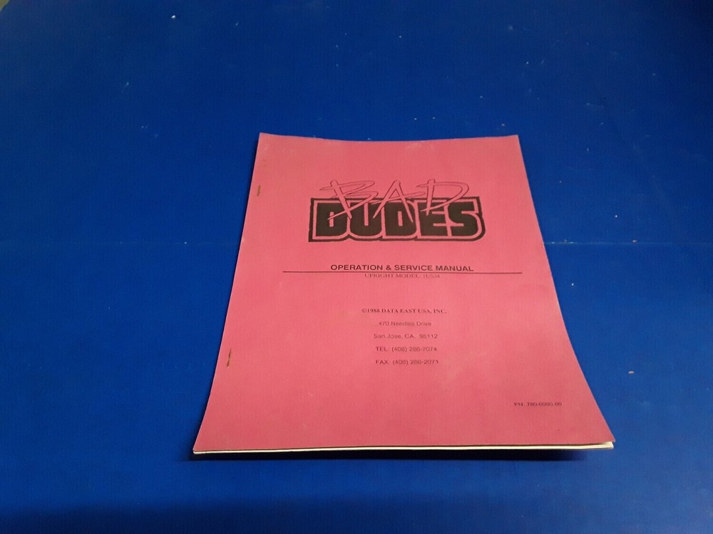 Bad Dudes by Data East Operation & Service Manual