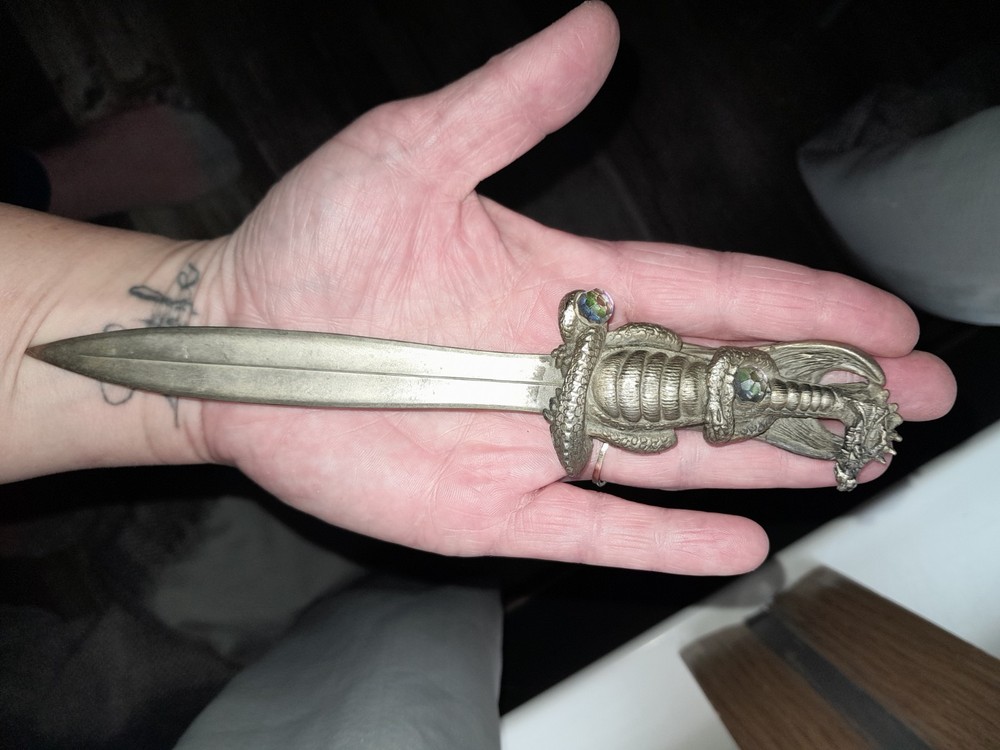 Myth and Magic heavy pewter letter opener