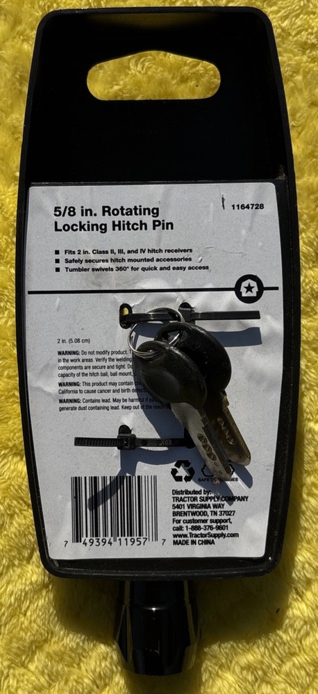 Hitch Pin Rotating Locking 5/8