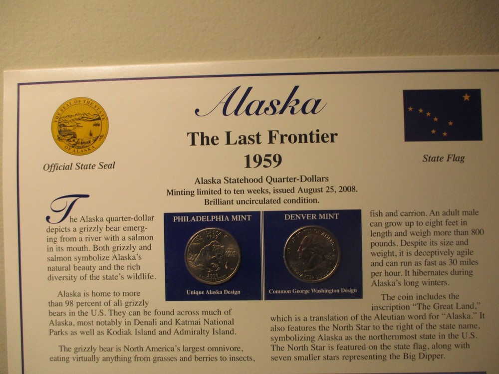 23 Different State Quarter Cards with Quarters, Stamps & State Info