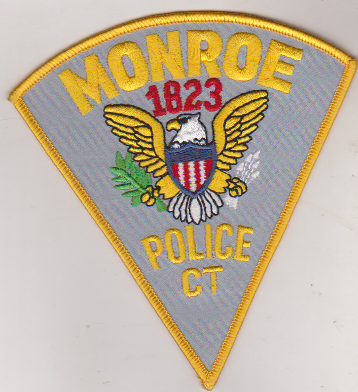 Monroe CT Police non shield shape patch shipped from Australia
