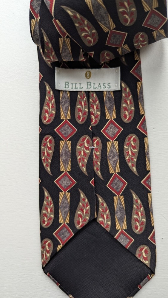 Vintage Bill Blass Geometric Silk Tie