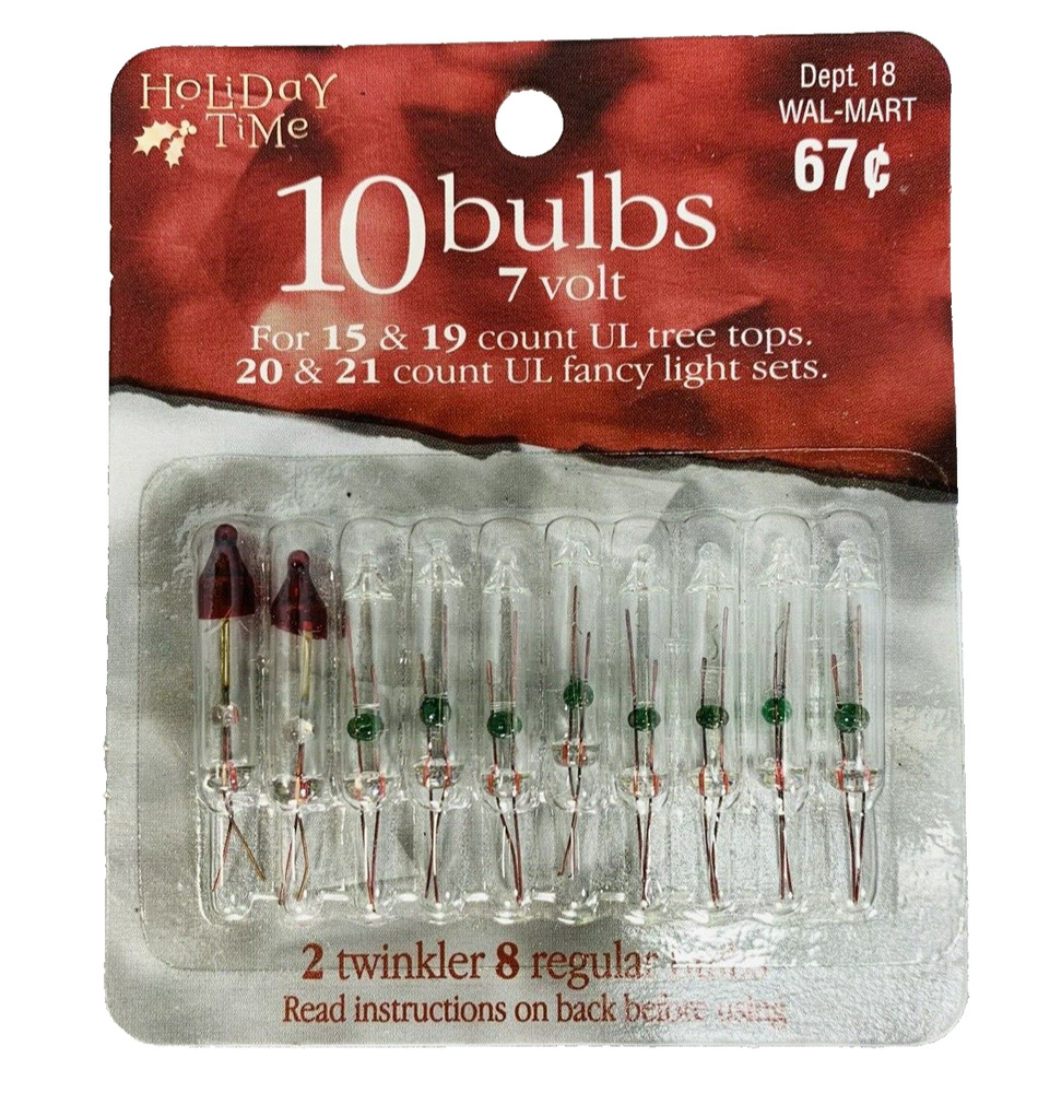 7 volt Christmas Light Bulbs Clear Mini Replacement for 15 19 Light String 10 Pk
