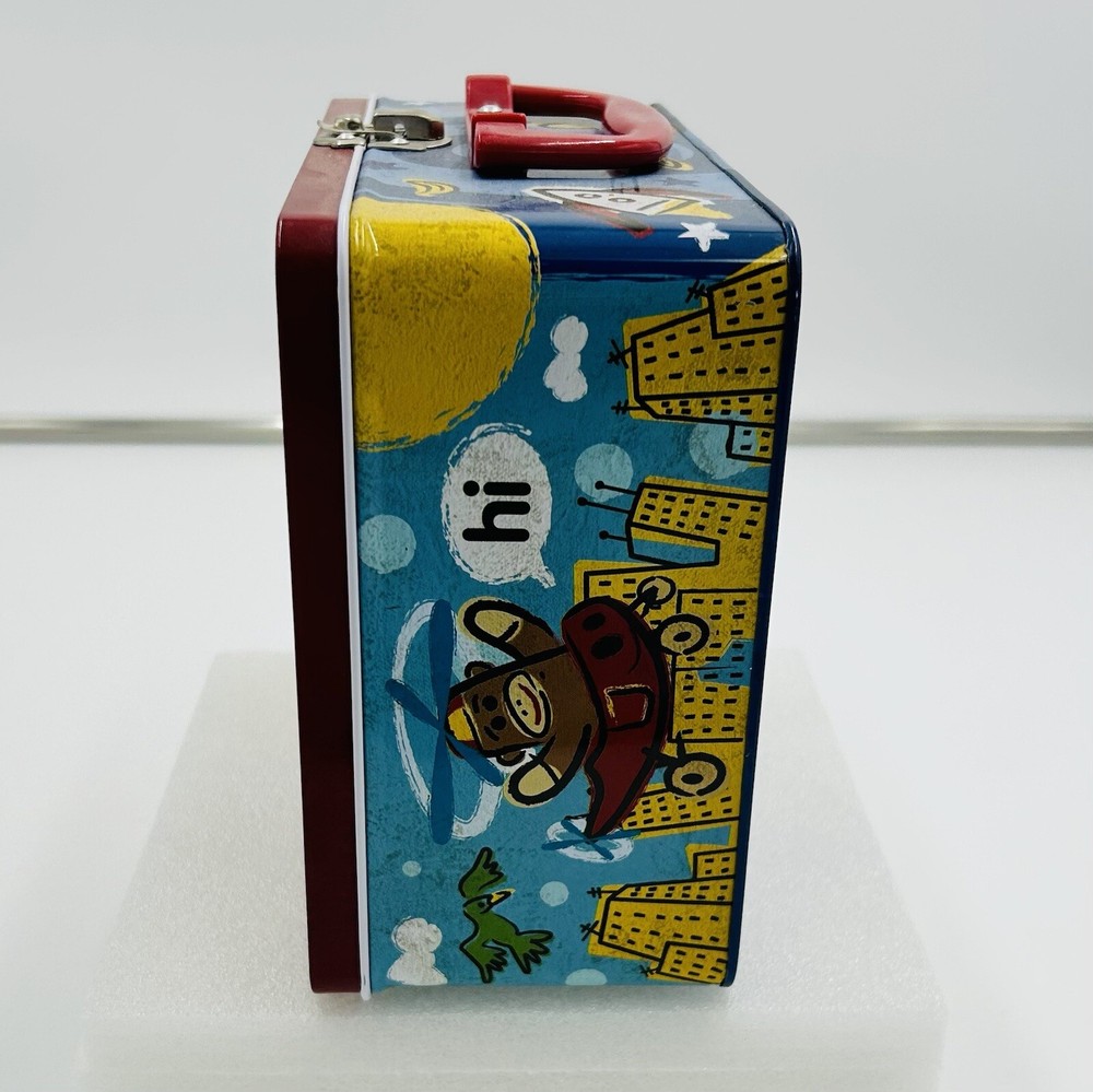 Schylling SOCK MONKEY Lunch Box or Keepsake Box NEW