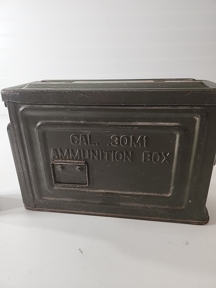 30 Caliber Ammo Box Empty Case With Military Flashlight.