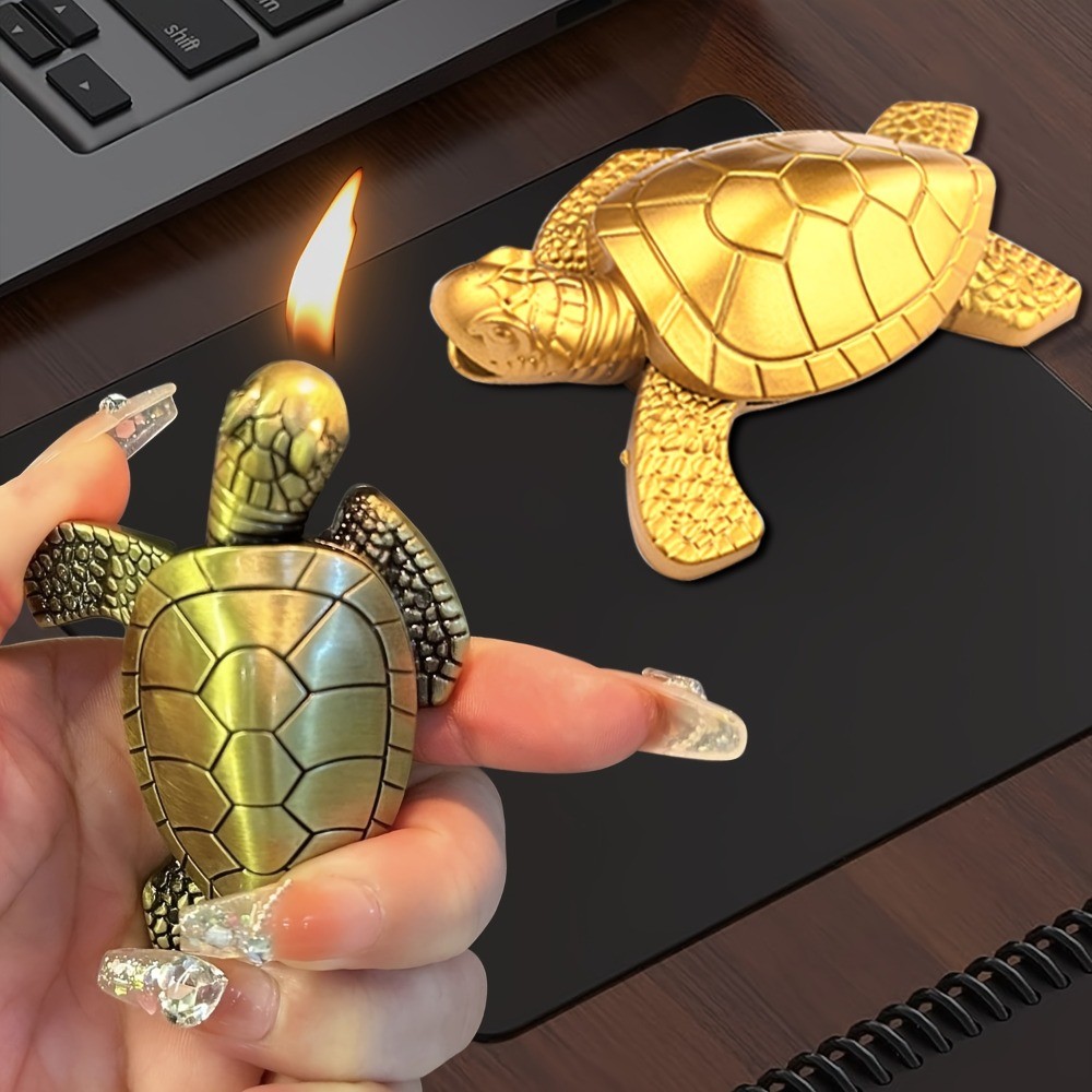 Golden Turtle Butane Lighter with Adjustable Flame Size,Torch Lighter, Windproof