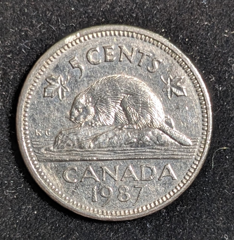 1987 Canada 5 Cents Circulated KM# 60.2a