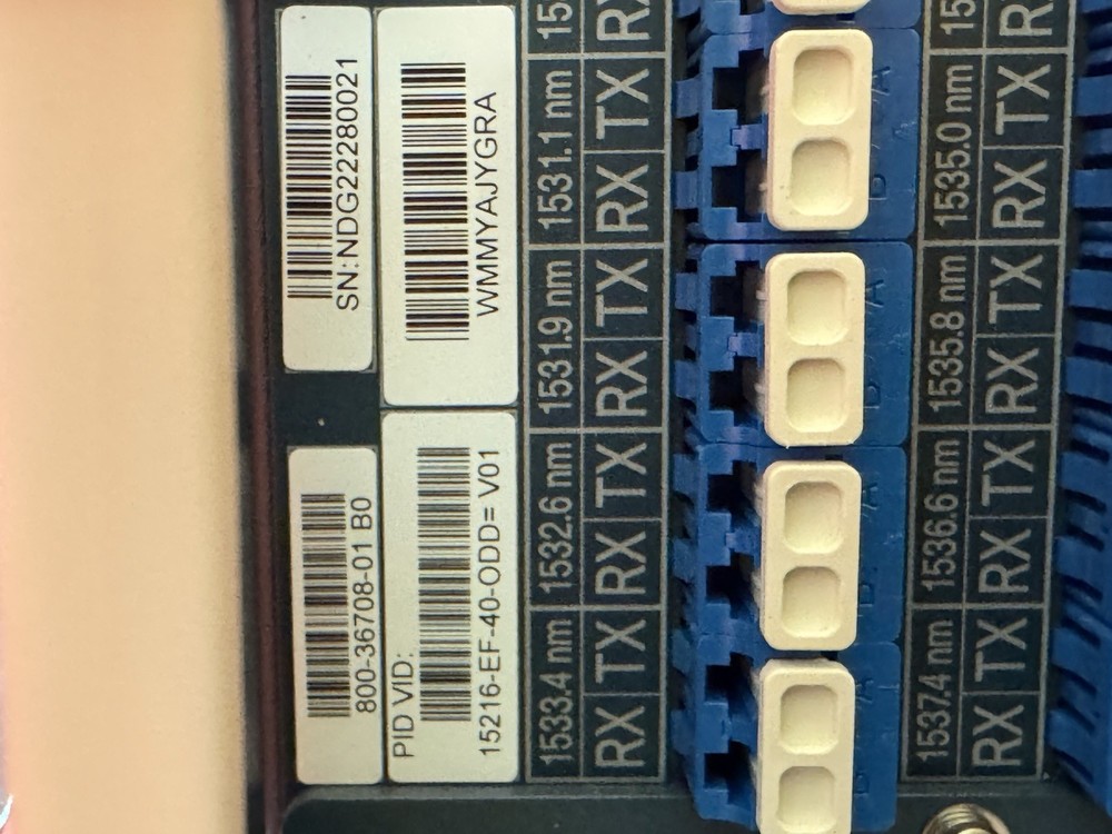 Cisco 15216-EF-40-ODD 40-Channel Mux/DeMux ONS Patch Panel