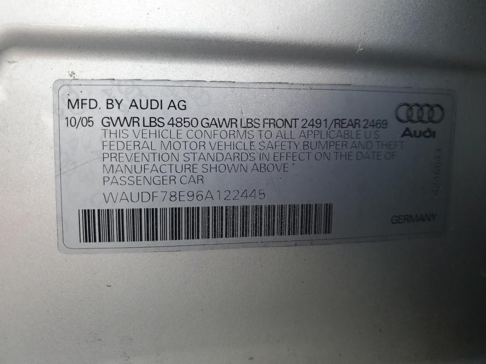 Used Left Intercooler fits: 2006 Audi A4 2.0L Left Grade A