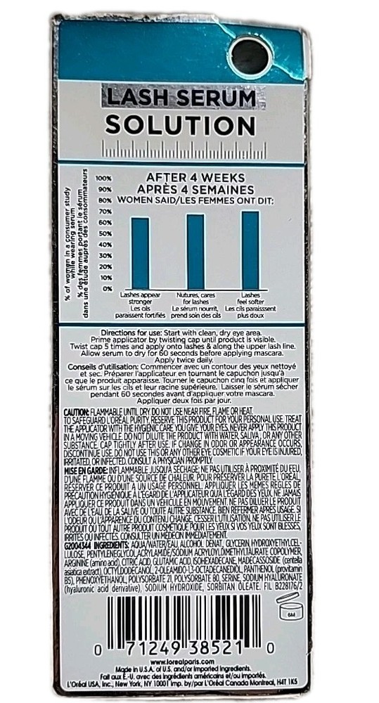 L'Oreal Paris Eyelash Serum Solution with Lash Caring Complex, 0.05 fl. oz.