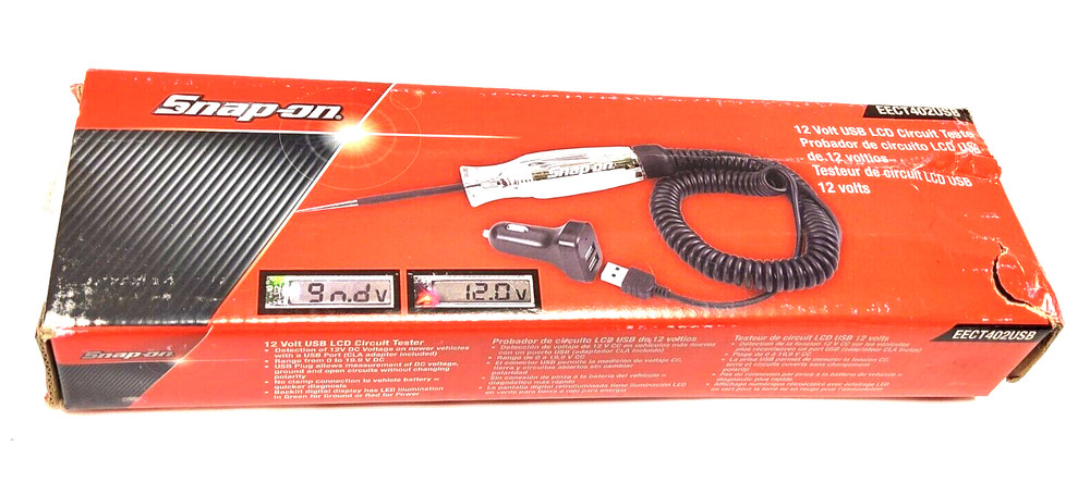 New Snap-on™ EECT402USB 12 V Digital Display Circuit Tester with USB Plug