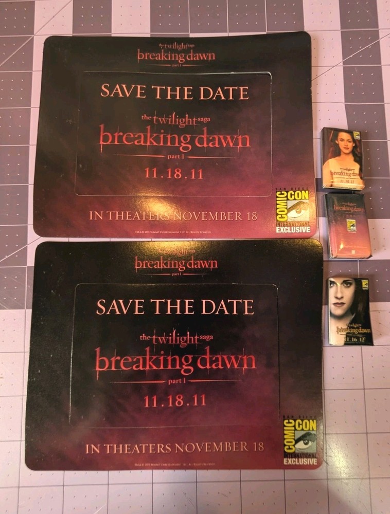 Comic Con SDCC 2011 Promotional Pins button magnets Twilight Breaking Dawn