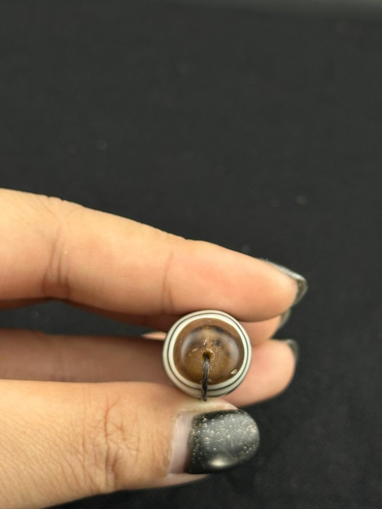 Authentic Ancient Large Banded Agate Stone Dzi Bead in Good Condition