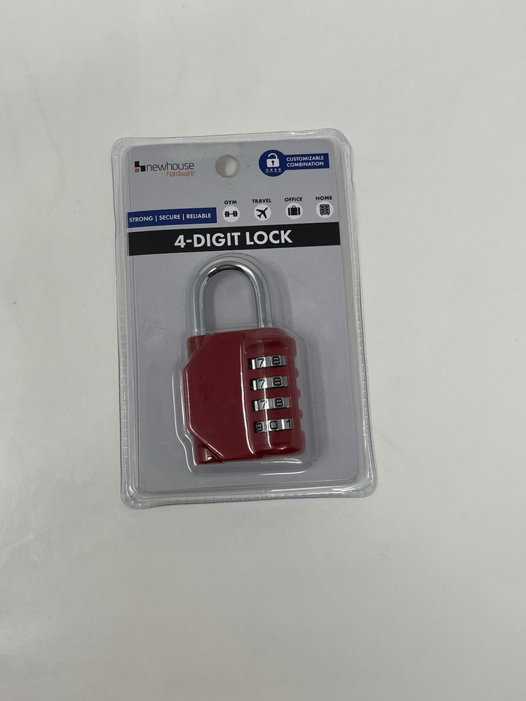 Newhouse Hardware Improved 4-Digit Combination Lock, Black