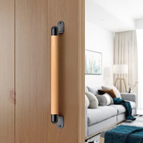 17" Wooden Barn Door Pull Handle, Wooden Fence Gate Pull Handle, 2 Durable