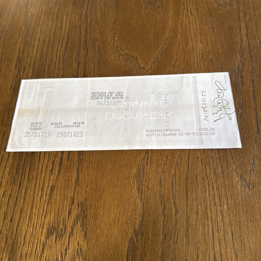 Tom Constanten Grateful Dead Autographed Signed Check from Relix records…