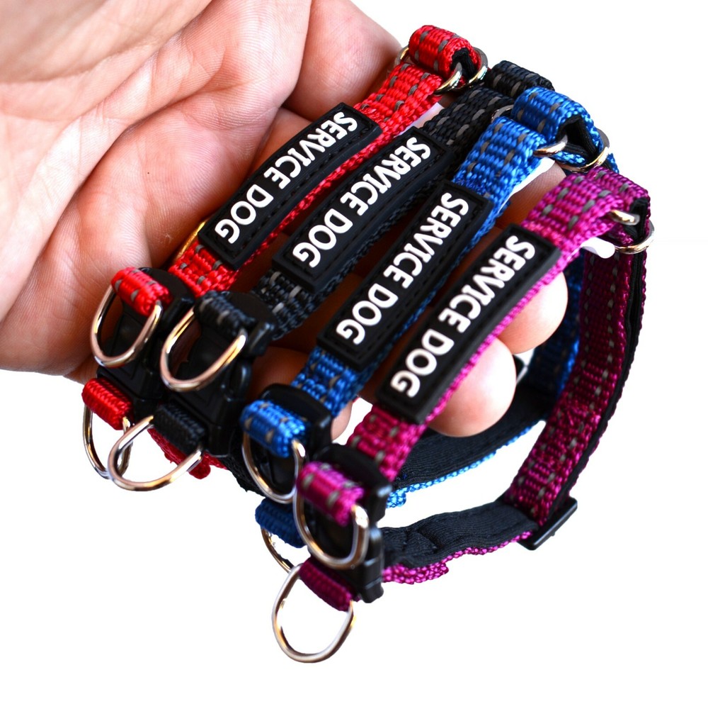 ALBCORP Reflective Service Dog Collar- Rubber Patch-Durable Nylon
