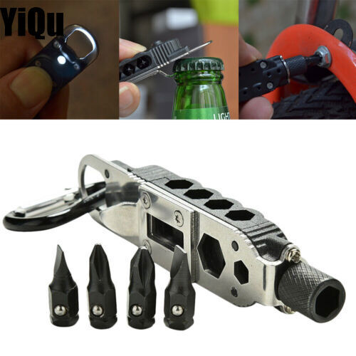 Black Multifunction Tactical EDC Mini Pocket Knife Survival Multitool Keychain