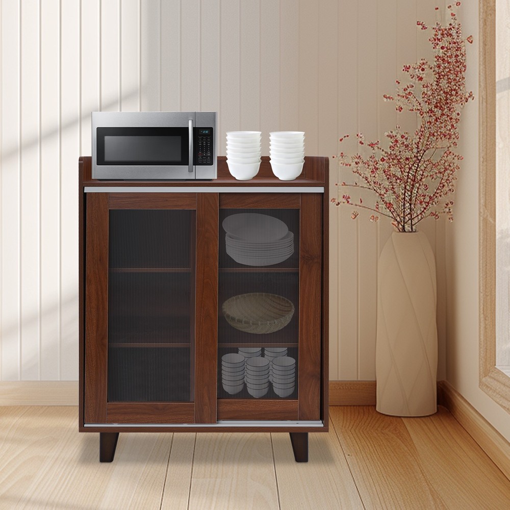 3-Tier Sideboard Cabinet Kitchen Storage Organizer Floor Standing Storage Holder