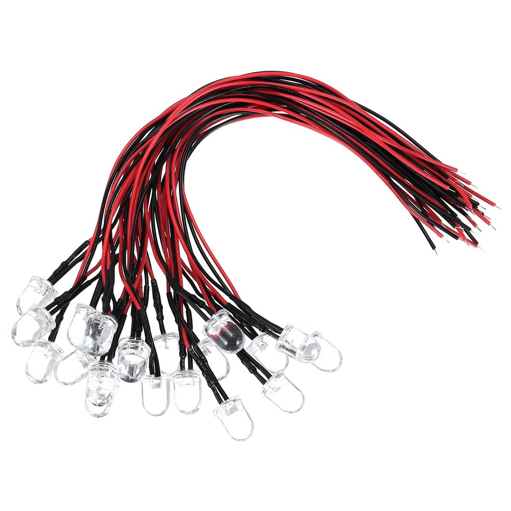 20 Pcs 9-12V DC 10mm LED Diode Light, Colorful Fast Flash Light