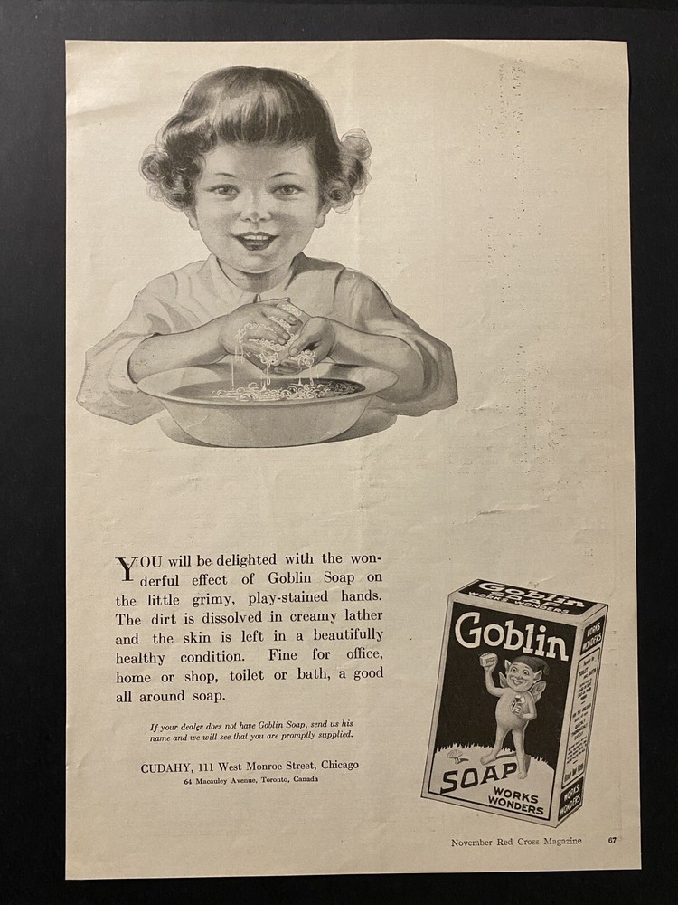 Goblin Soap Antique 1919 Print Advertisement
