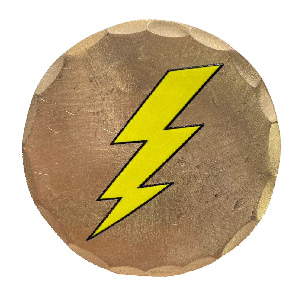 Lightning Bolt Forged Copper Golf Ball Marker by Sunfish