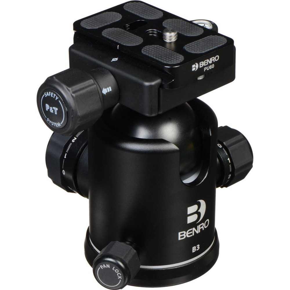 Benro B3 Triple Action Quick Release Ballhead, 66lbs Maximum Load