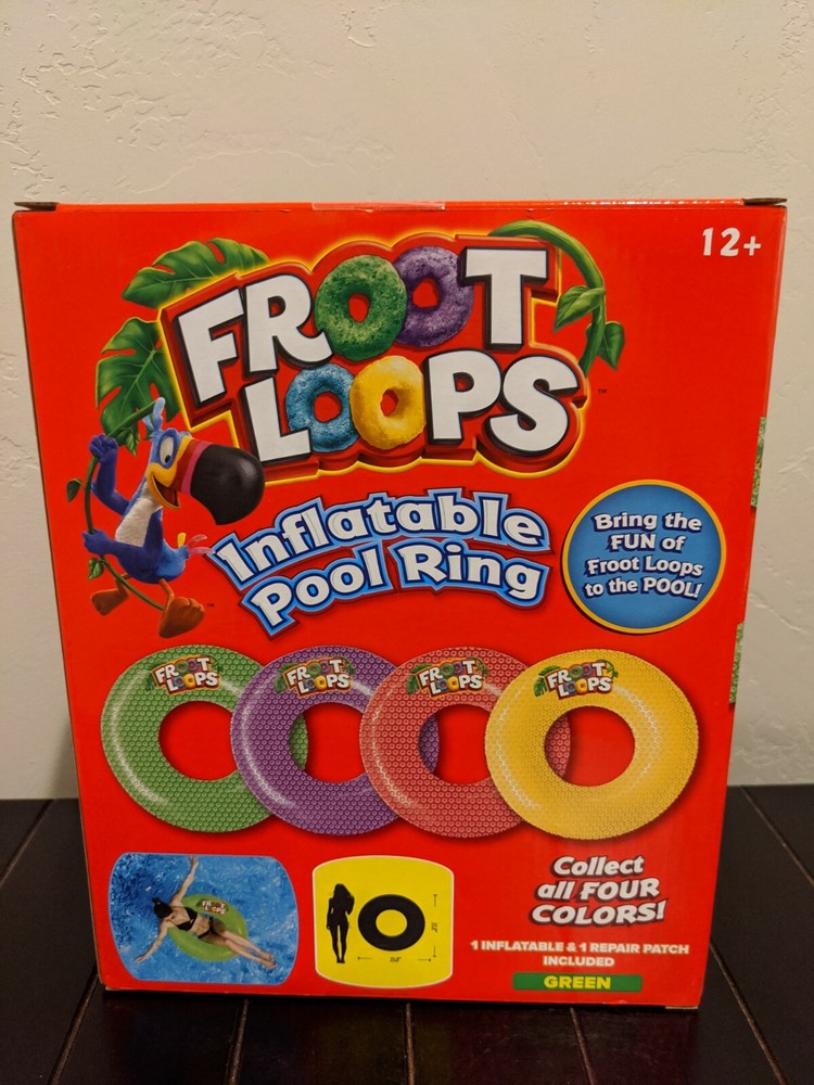 Inflatable Pool Ring Froot Loops Green