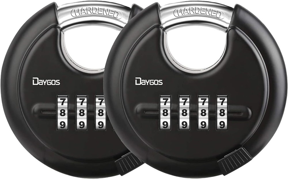 "Combination Disc Padlocks for Outdoor - Heavy Duty 4 Digit Code Lock, Combo Dis