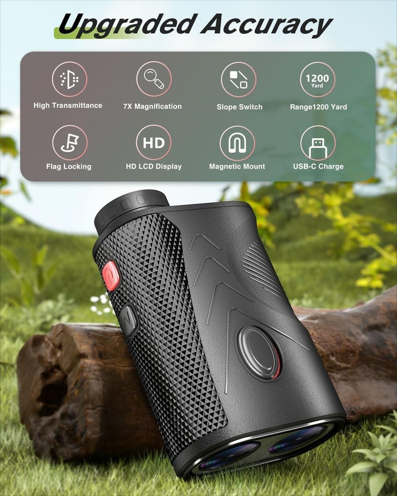 Precision Golf & Hunting Range Finder - 7X Magnification & Flag Lock Technology