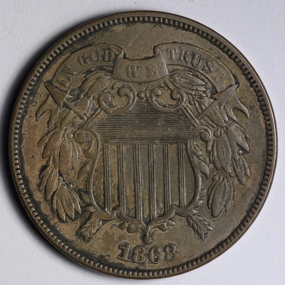 1868 Two Cent Piece AU E198 RYMN