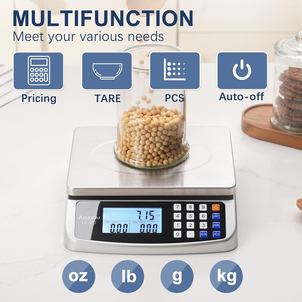 66lb Food Scale Commercial Kitchen Scale W/ Price Computing Plug-in Usable