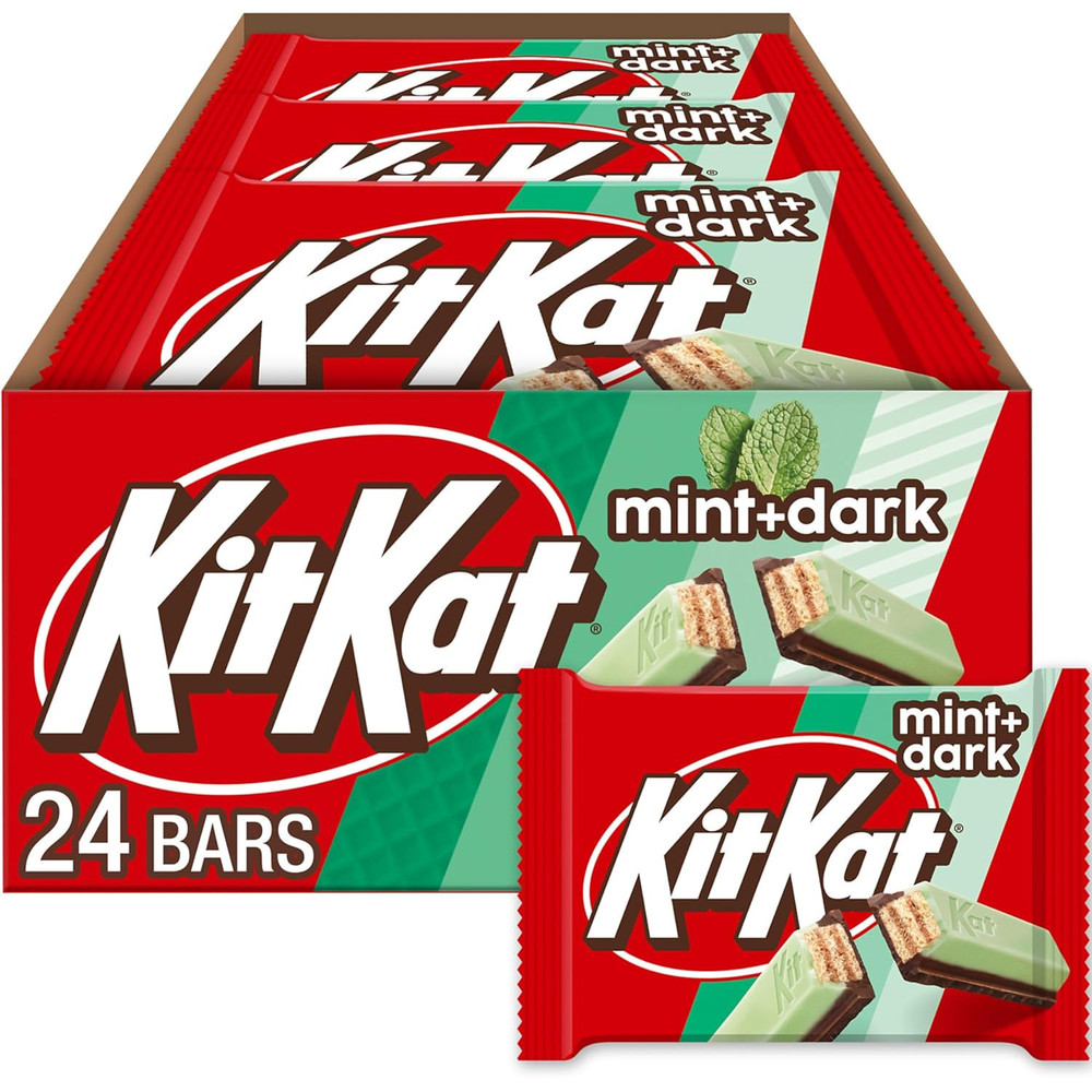 DUOS Dark Chocolate Mint Wafer Candy Bars, 1.5 Oz (24 Count)