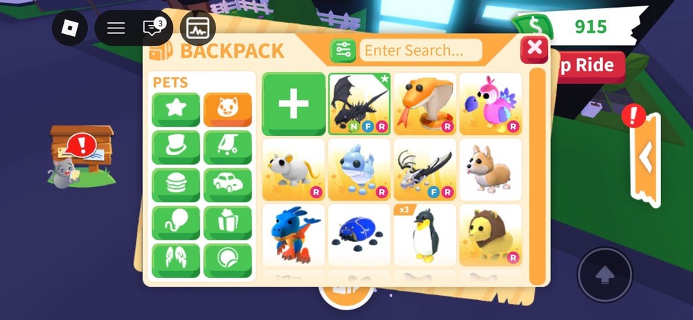 Adopt Me! Neon Fly Ride shadow dragon