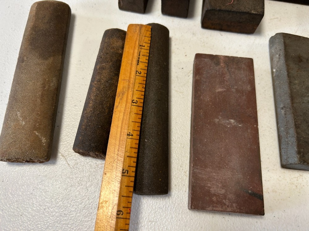 13 Vintage Sharpening Stones Various Shapes & Sizes