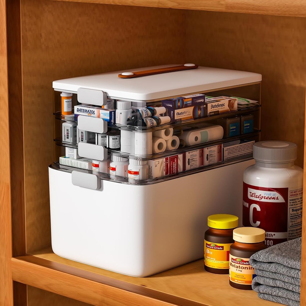 4-Tier Medicine Storage Box Cabinet