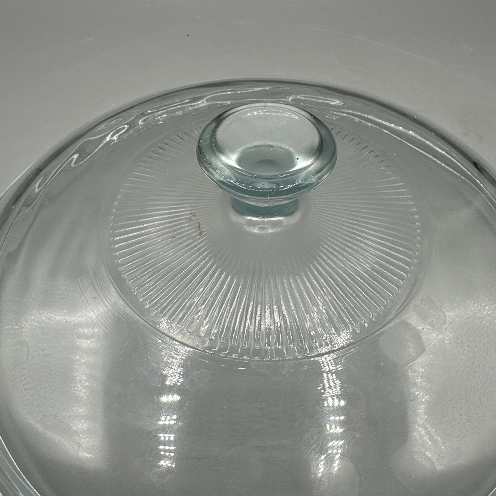 Vintage Pyrex Clear Casserole Lid 623C Replacement 8" Knob Handle Ribbed