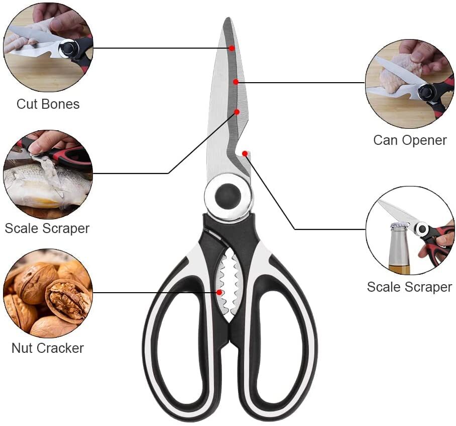 Kitchen Shears Sharp Scissors Stainless Steel Meat Chicken Professional BBQ