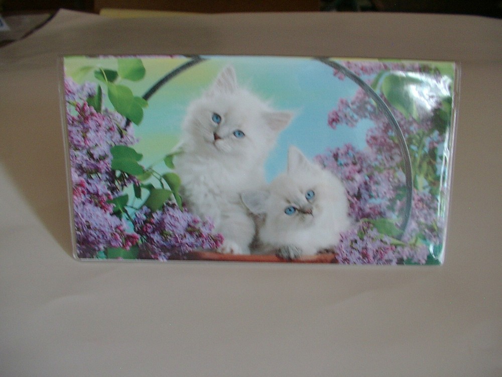 Adorable white kittens in the lilac batch Checkbook cover