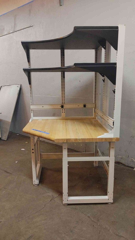 Standing Height Technical Corner Desk with Reagent Shelving(103875)