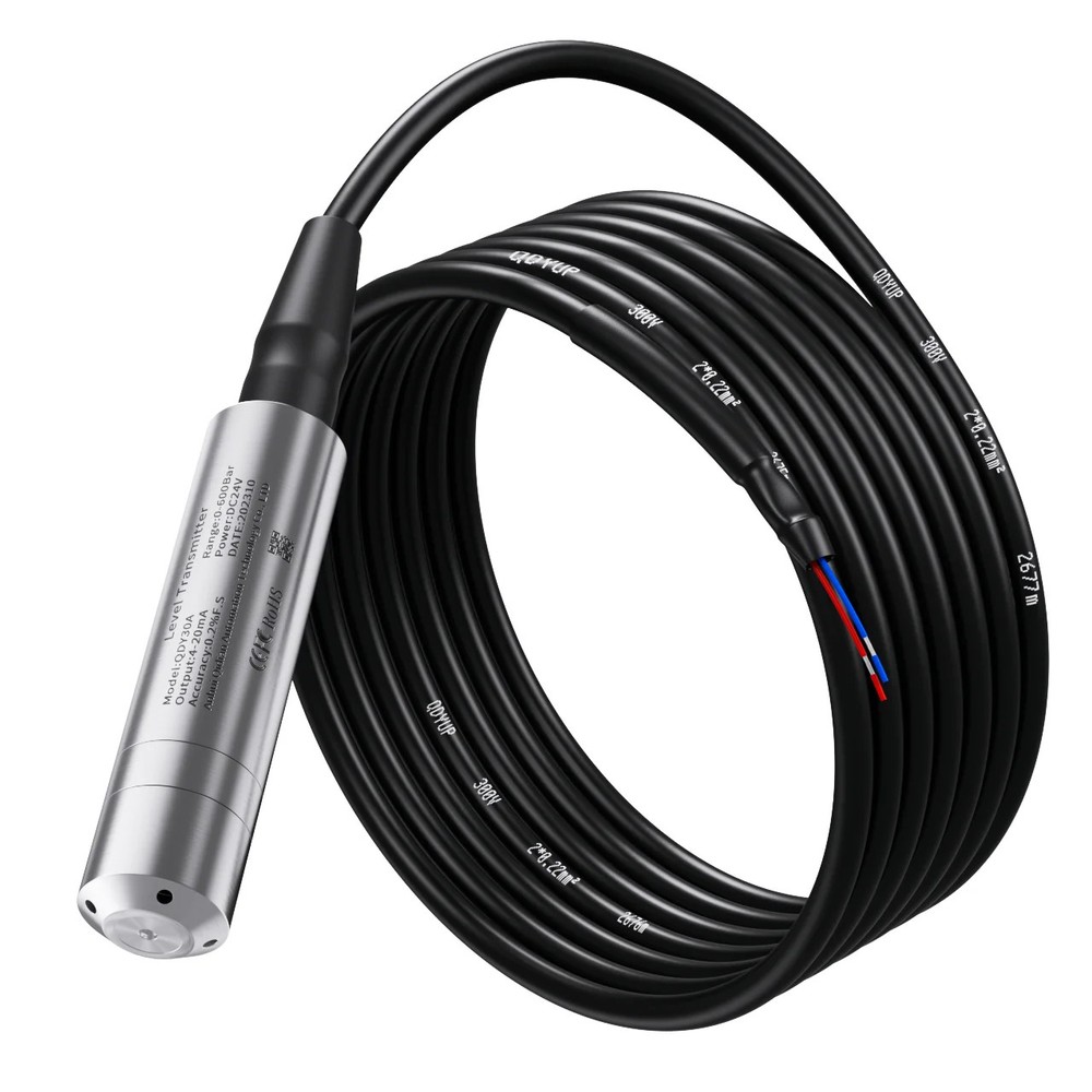 Hydrostatic Submersible Water Level Sensor Transmitter 4-20mA RS485 0-10M